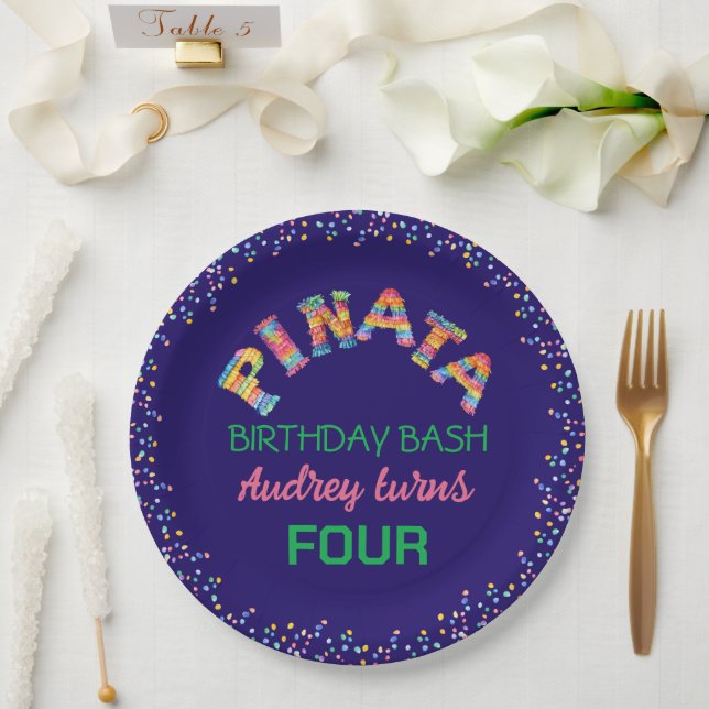 Pinata Birthday Bash Pappteller (Hochzeit)