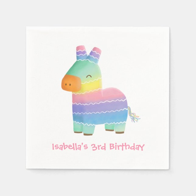 Pinata Fiesta Kindergeburtstag Party Napkins Serviette (Vorderseite)