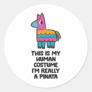 Pinata-Kostüm Das ist mein menschliches Kostüm, ic Runder Aufkleber