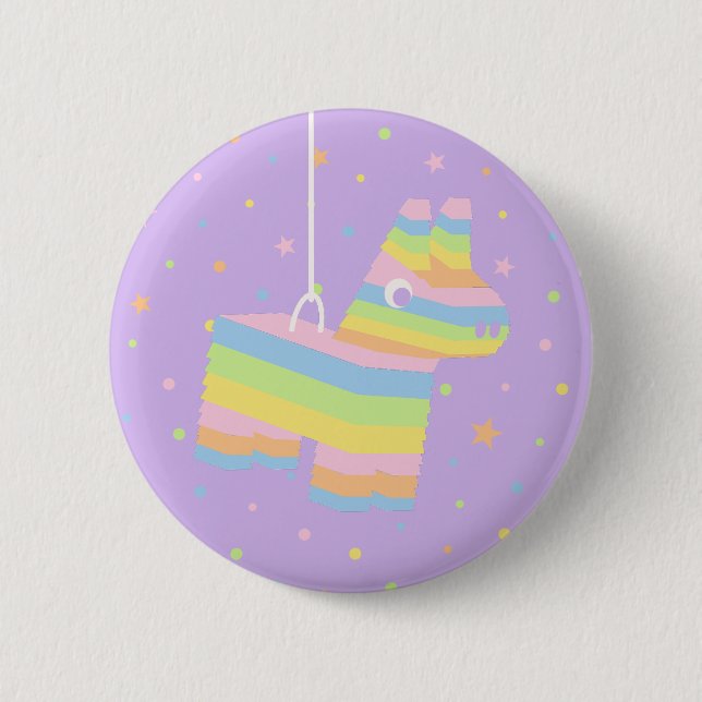Pinata-Partygeschenk Lila Knopf Button (Vorderseite)
