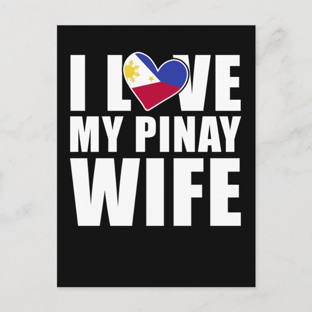 Pinay Ehefrau Philippinen Liebe Proud Husband Postkarte (Vorderseite)