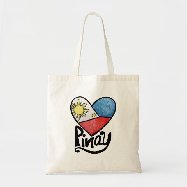 Pinay Philippines Flag Heart Filipina              Tragetasche (Vorne)
