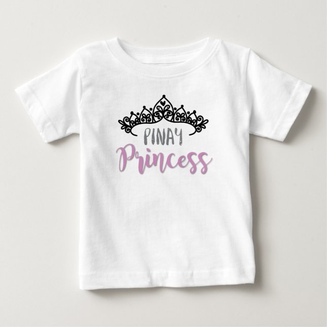 Pinay Prinzessin mit Tiara Baby T-shirt (Vorderseite)
