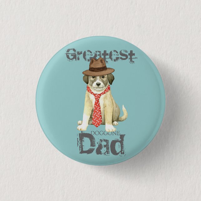 Pinback Button für Anatolian Shepherd Vater (Vorderseite)