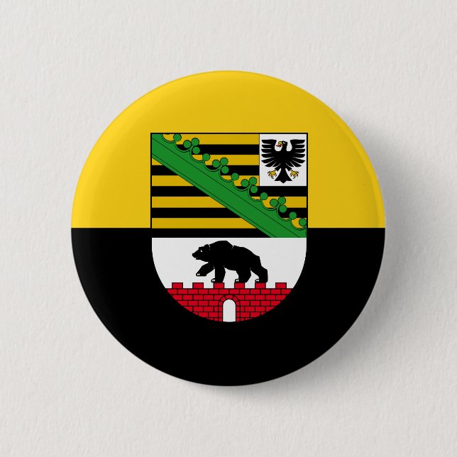 Pinback-Button für die Flagge Sachsens-Anhalts Button (Vorderseite)