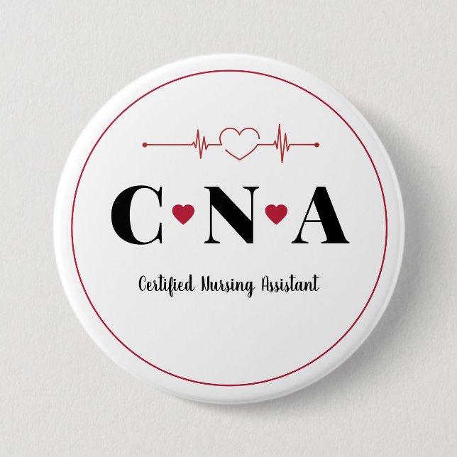 Pinback-Taste für den CNA-zertifizierten Pflegeass Button (Vorderseite)