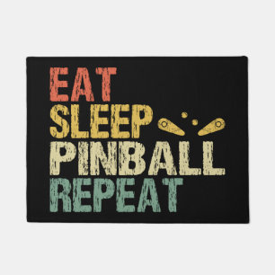 Pinball machine Arcade Retro Vintage Eat Sleep Fußmatte