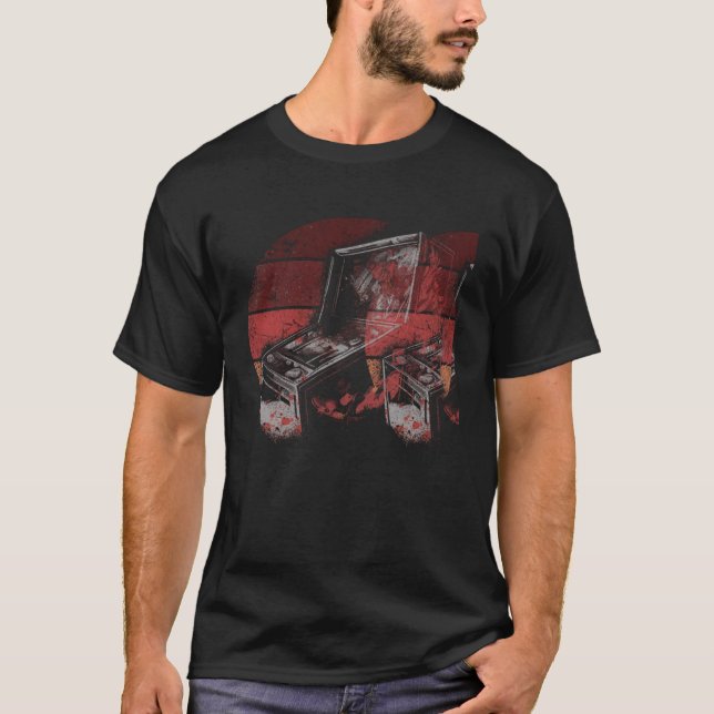 Pinball Machine Retro Player Gamer Video Arcade C T-Shirt (Vorderseite)
