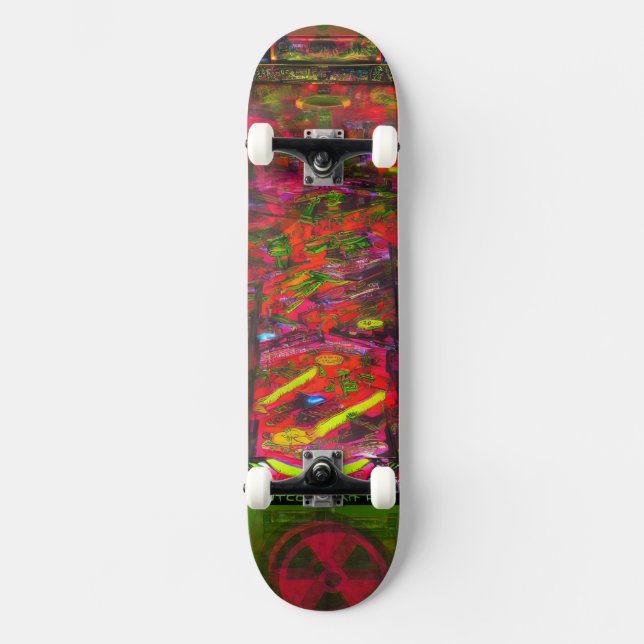 Pinball "Nukleare Meltdown" Skateboard (Vorderseite)
