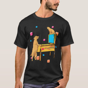 Pinball Wizard Dog Cat Playing Pinball Machine Shi T-Shirt