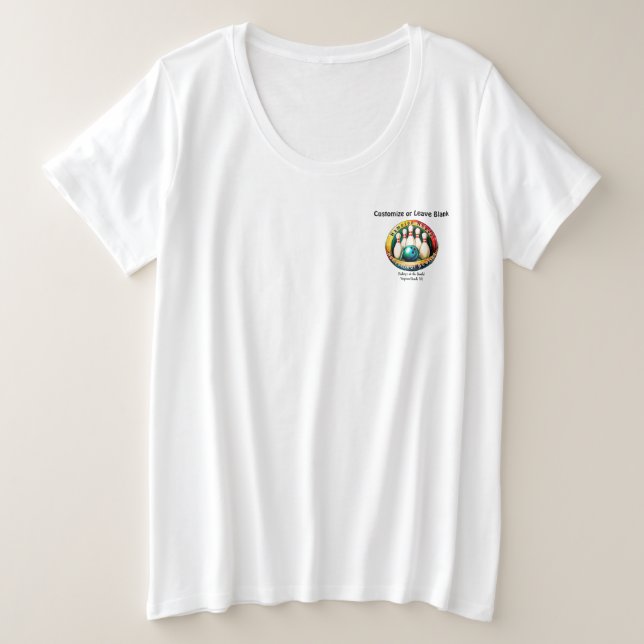 PINBOY's Women's BLACK Letter Große Größe T-Shirt (Design vorne)