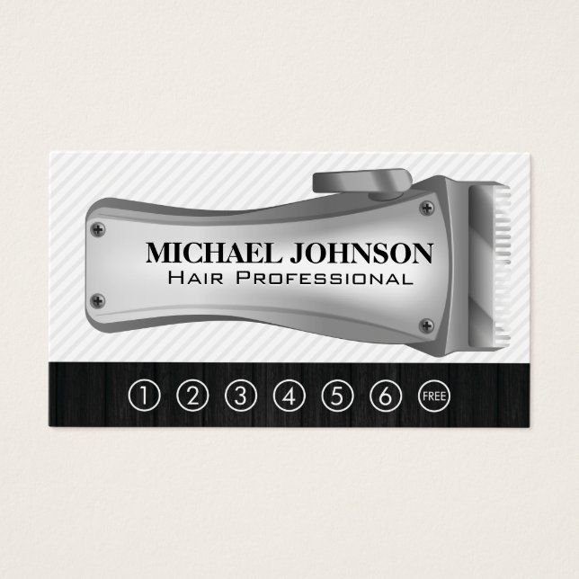 Pince-cheveux Barbershop | Carte Punch (Devant)