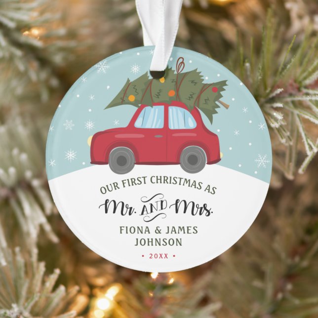 Pinceau Script Premier Noël Voiture Rouge (Arbre)