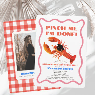 Pinch Me Retro Crawfish Graduations Party Foto Einladung