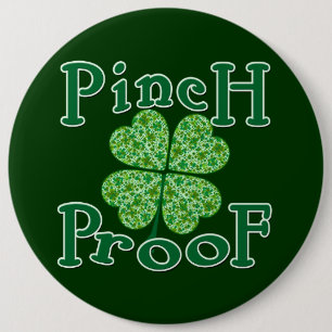 PINCH PROOF MIT Kleeblättern Irish T - Shirt Button