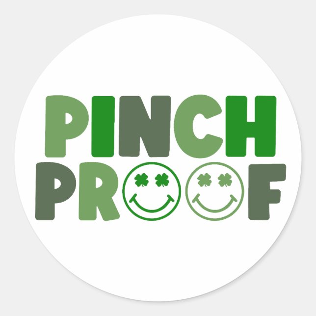Pinch Proof 🍀 💚 Runder Aufkleber (Vorderseite)