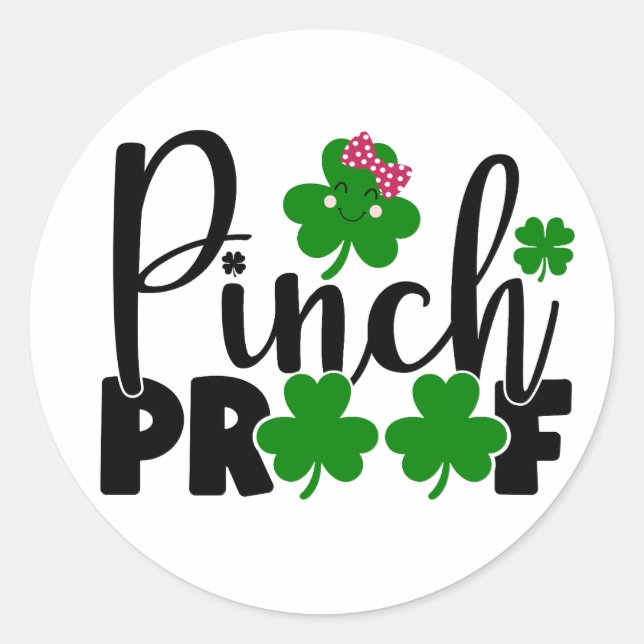 Pinch Proof 🍀 💚 Runder Aufkleber (Vorderseite)