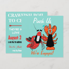 Pinch Uns Wir sind Verlobt Crayfish Boil Dusche Pa Einladung