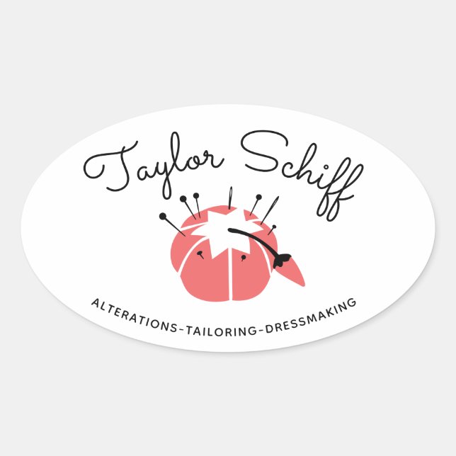 Pincushion Dressmaker Altérations Marque Sticker (Devant)