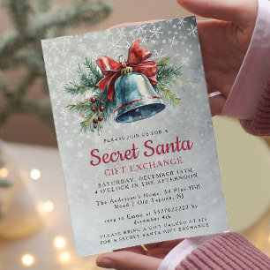 Pine and Bell Gray Secret Weihnachts-Party Einladung