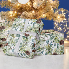 Pine and Pine Cones Muster Weihnachten Geschenkpapier