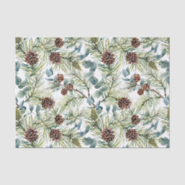 Pine and Pine Cones Muster Weihnachten Seidenpapier