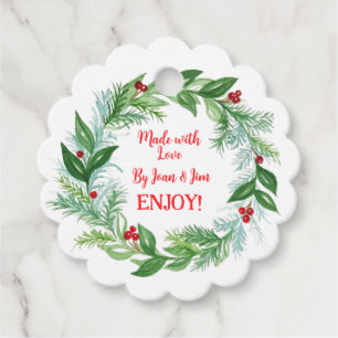 Pine Berry Weihnachtsgrün MIT LIEBE Rund Geschenkanhänger