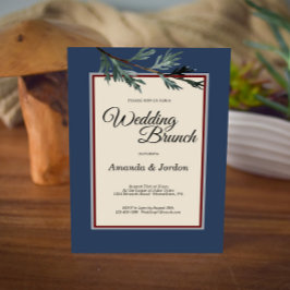 Pine Blue Winter Wedding Brunch Invitation Einladung