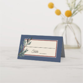 Pine Blue Winter Wedding Platzkarte Zelt