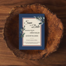 Pine Blue Winter Wedding Save The Date