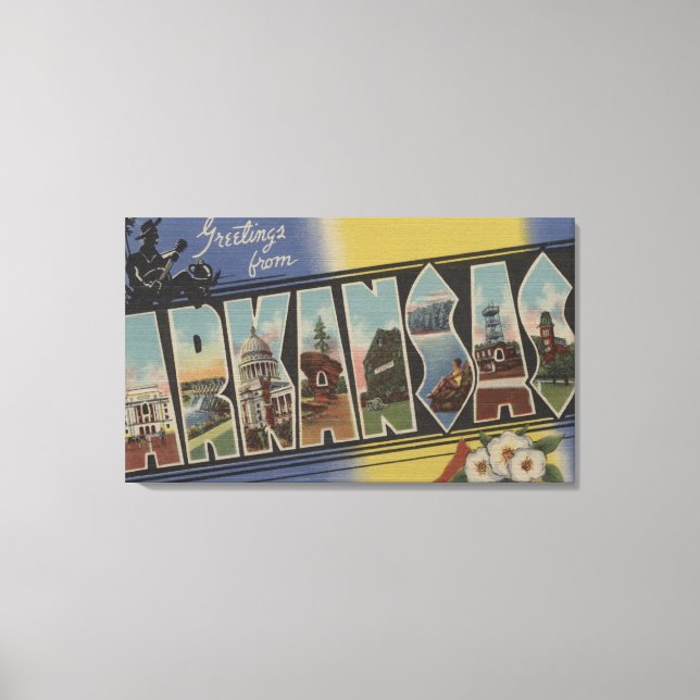 Pine Bluff, Arkansas - Große Buchstabenszenen Leinwanddruck (Vorderseite)