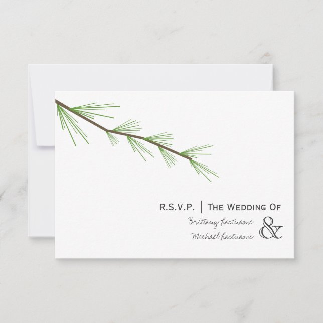 Pine Bough Wedding R.S.V.P. RSVP Karte (Vorderseite)