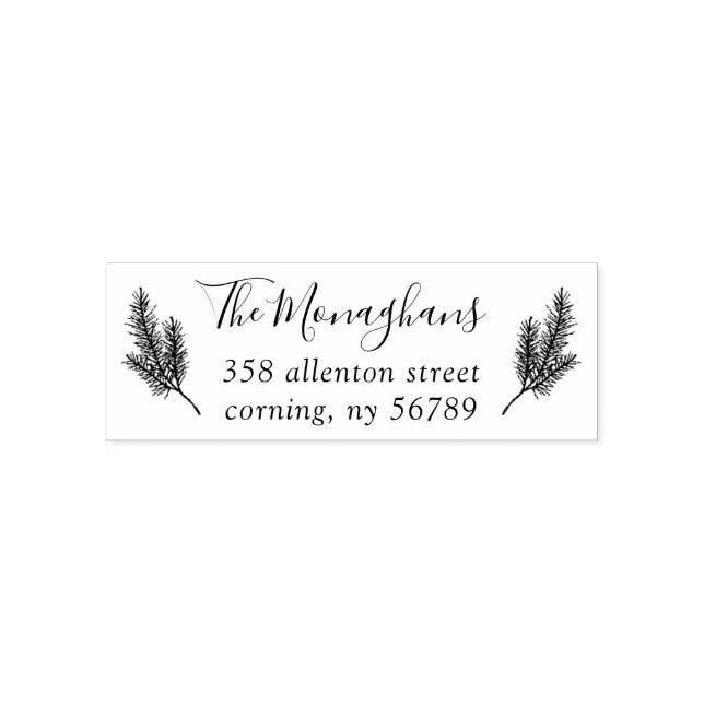 Pine Boughs Rücksendeadresse Selbstbewusste Briefm Permastempel (Design)