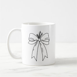 Pine Branch with Bow Minimalist Kaffeetasse