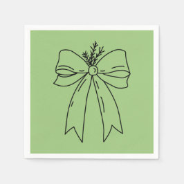 Pine Branch with Bow Minimalist Serviette