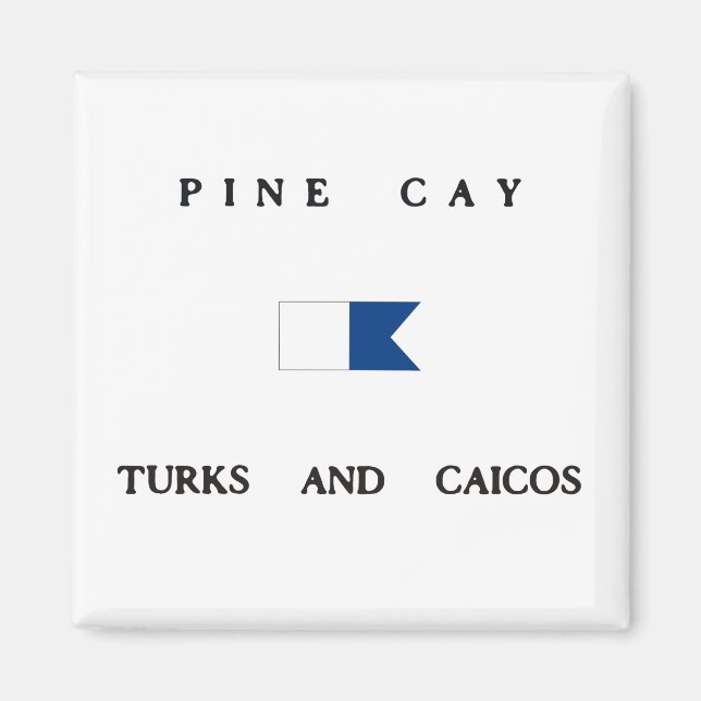Pine Cay Turks und Caicos Alpha Dive Flag Magnet (Vorne)