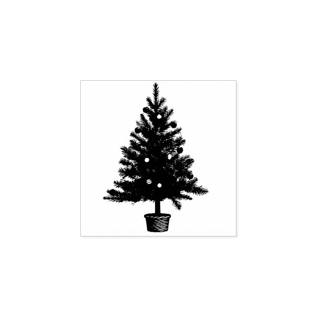 Pine Christmas Tree Holiday Gummistempel (Prägung)