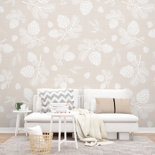 Pine Cone Beige Pattern Peel and Stick Tapete