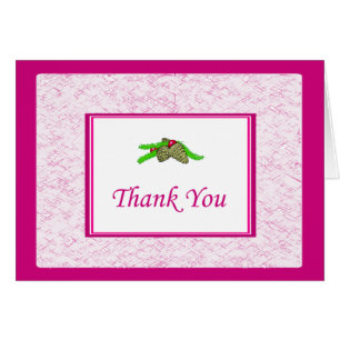 Pine Cone Dankeschön Karte mit rosa Rand