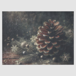 Pine Cone Festive Winter Art Seidenpapier