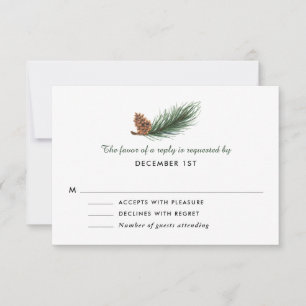 Pine-Cone-Hochzeit-RSVP RSVP Karte