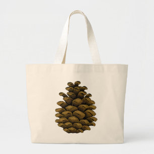 Pine cone Illustration Jumbo Stoffbeutel