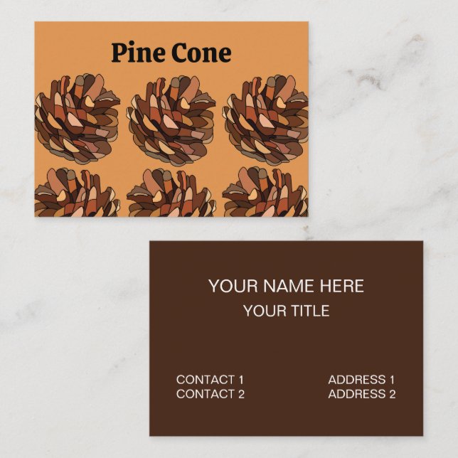 Pine Cone Nature Rustic Visitenkarte (Vorne/Hinten)