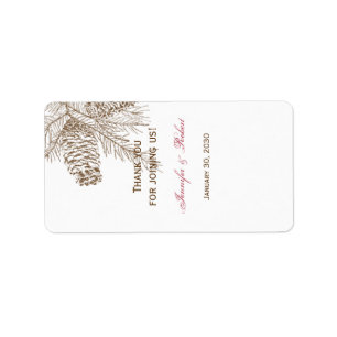Pine Cone Nature Wedding Lip Balm Label Adressaufkleber