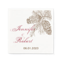 Pine Cone Nature Wedding Napkin