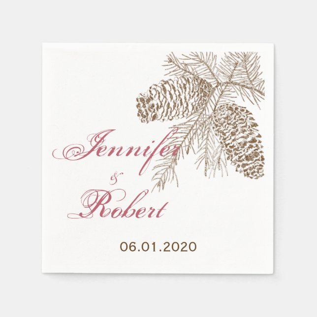 Pine Cone Nature Wedding Napkin Serviette (Vorderseite)