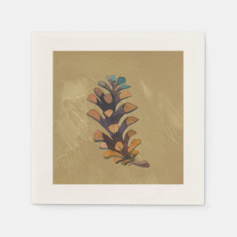 Pine Cone on Taupe Fall Napkin Serviette