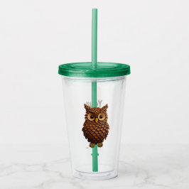 Pine Cone Owl Acryltrinkbecher