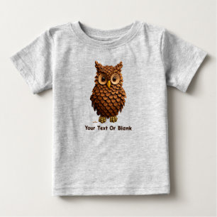 Pine Cone Owl Baby T-shirt