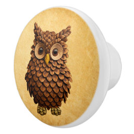Pine Cone Owl Keramikknauf